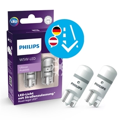 Philips Ultinon T10 LED Positionslys Pære Sæt (Lovlig)